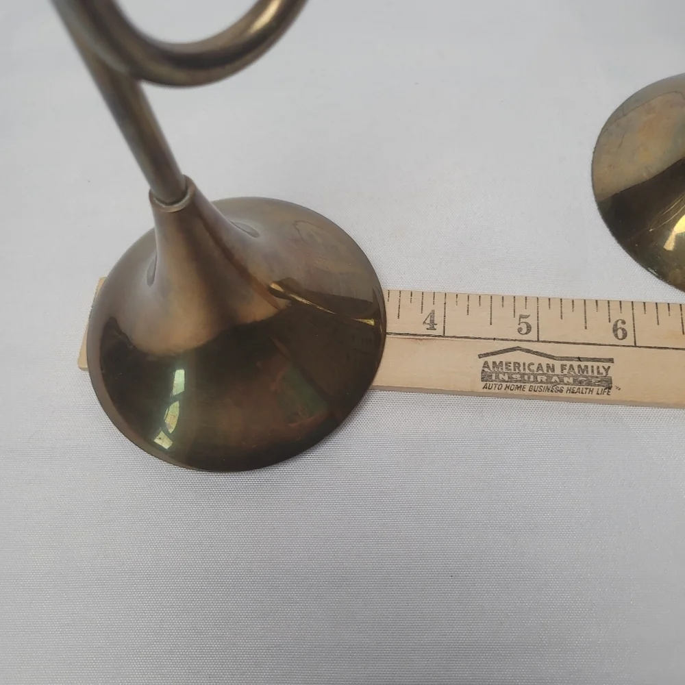 Solid Brass MCM Tumpet Shaped Candle Holders Set Of 2 India